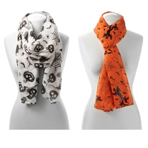 Halloween Print Scarf, 2 Styles