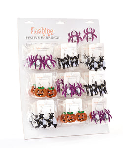 Flashing Halloween Glitter Earrings, 4 Styles