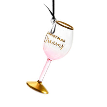 Load image into Gallery viewer, Wine Glass Ornament with Sentiment, 6 Styles
