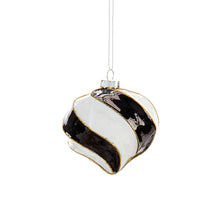 Load image into Gallery viewer, Black &amp; White Spiral Stripe Ornament, 3 Styles
