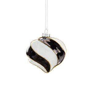 Black & White Spiral Stripe Ornament, 3 Styles