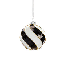 Load image into Gallery viewer, Black &amp; White Spiral Stripe Ornament, 3 Styles
