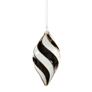 Black & White Spiral Stripe Ornament, 3 Styles