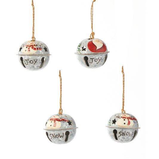 Jingle Bell Metal Ornament w/Sentiment, 3 Styles