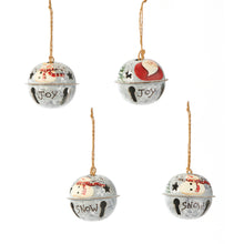 Load image into Gallery viewer, Jingle Bell Metal Ornament w/Sentiment, 3 Styles
