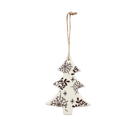 Ceramic Black & White Scandi Ornament, 4 Styles