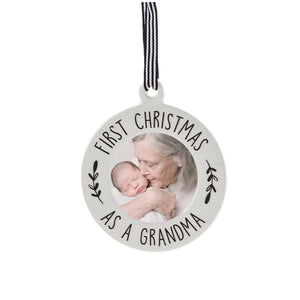 Ceramic Scandi First Xmas Photo Frame Ornament