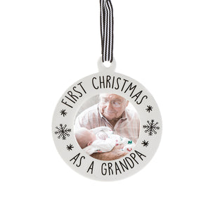 Ceramic Scandi First Xmas Photo Frame Ornament