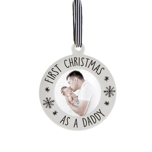 Ceramic Scandi First Xmas Photo Frame Ornament