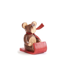 Load image into Gallery viewer, Polyresin Bear with Toboggan Figurine, 7in
