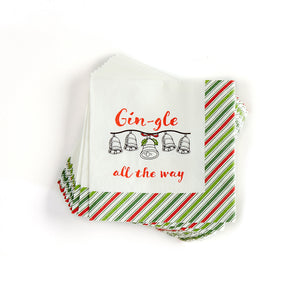 Paper Cocktail Napkin, 20 Count, Holly Jolly Xmas