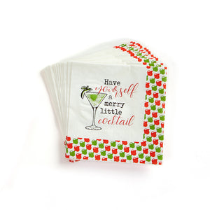 Paper Cocktail Napkin, 20 Count, Holly Jolly Xmas