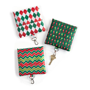 Fold-Away Christmas Shopping Bag Keychain