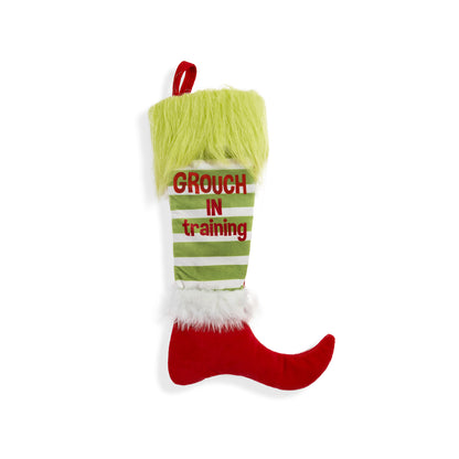 Grinch-Themed Stocking w/ Sentiment, 19in, 3 Style