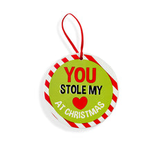 Load image into Gallery viewer, Ceramic Grinch-Themed Disc Ornament, 4in, 3 Styles
