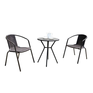 Jericho Steel Wicker-Look Bistro Set, 3 piece