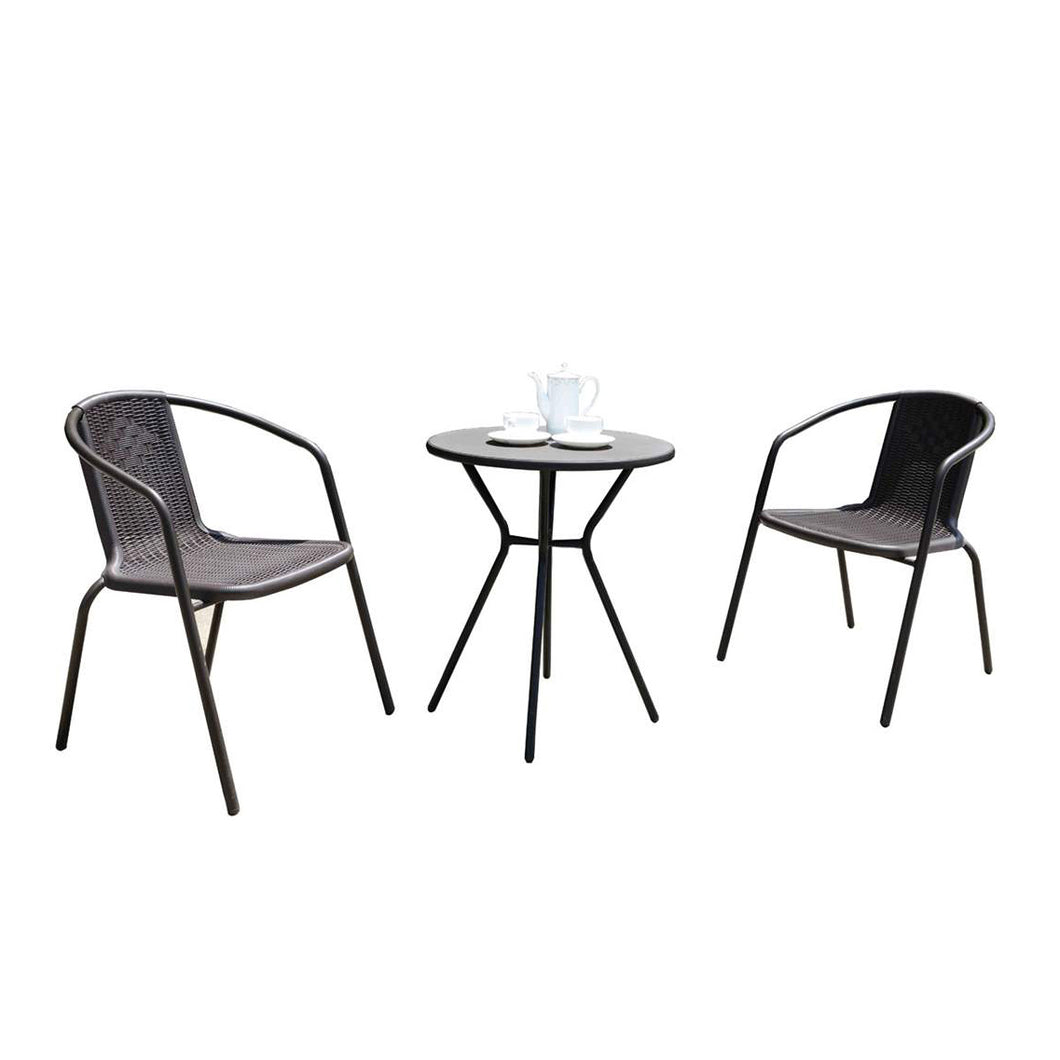 Jericho Steel Wicker-Look Bistro Set, 3 piece