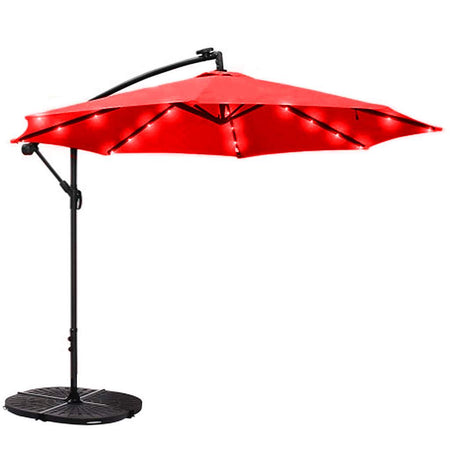 Umbrella, 10ft, LED, Offset, Red