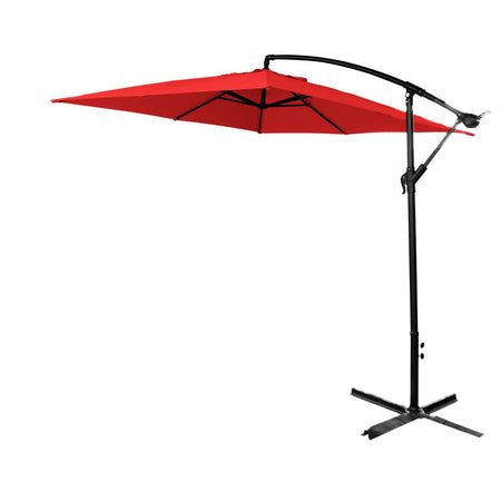 Umbrella, 8ft, Square, Offset, Red