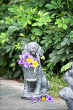 Load image into Gallery viewer, Dog Magnesium Statue with Planter, 16.5in

