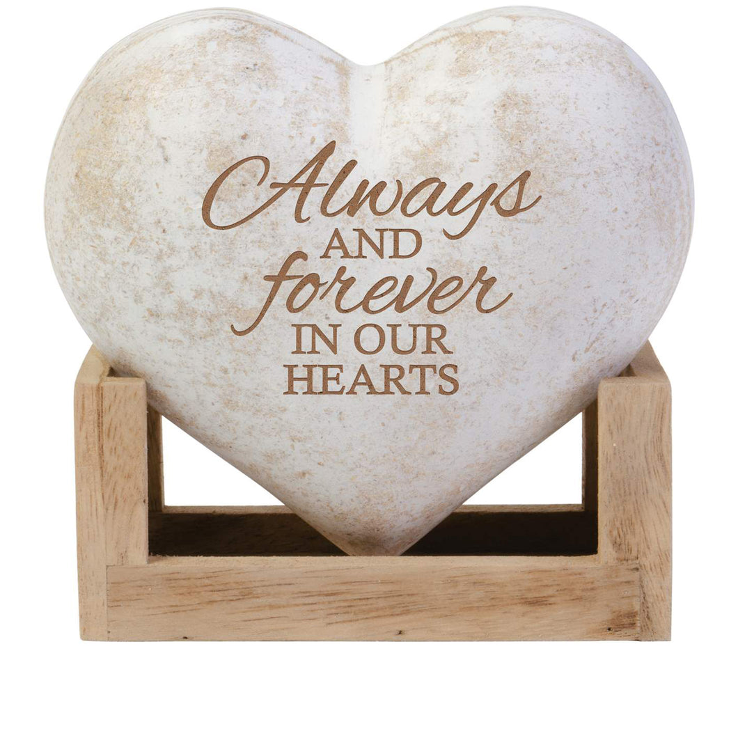 Wood 3D Memorial Heart, Always and Forever, 5in