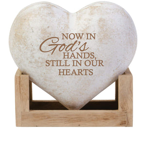Wood 3D Memorial Heart, God's Hands, 5in
