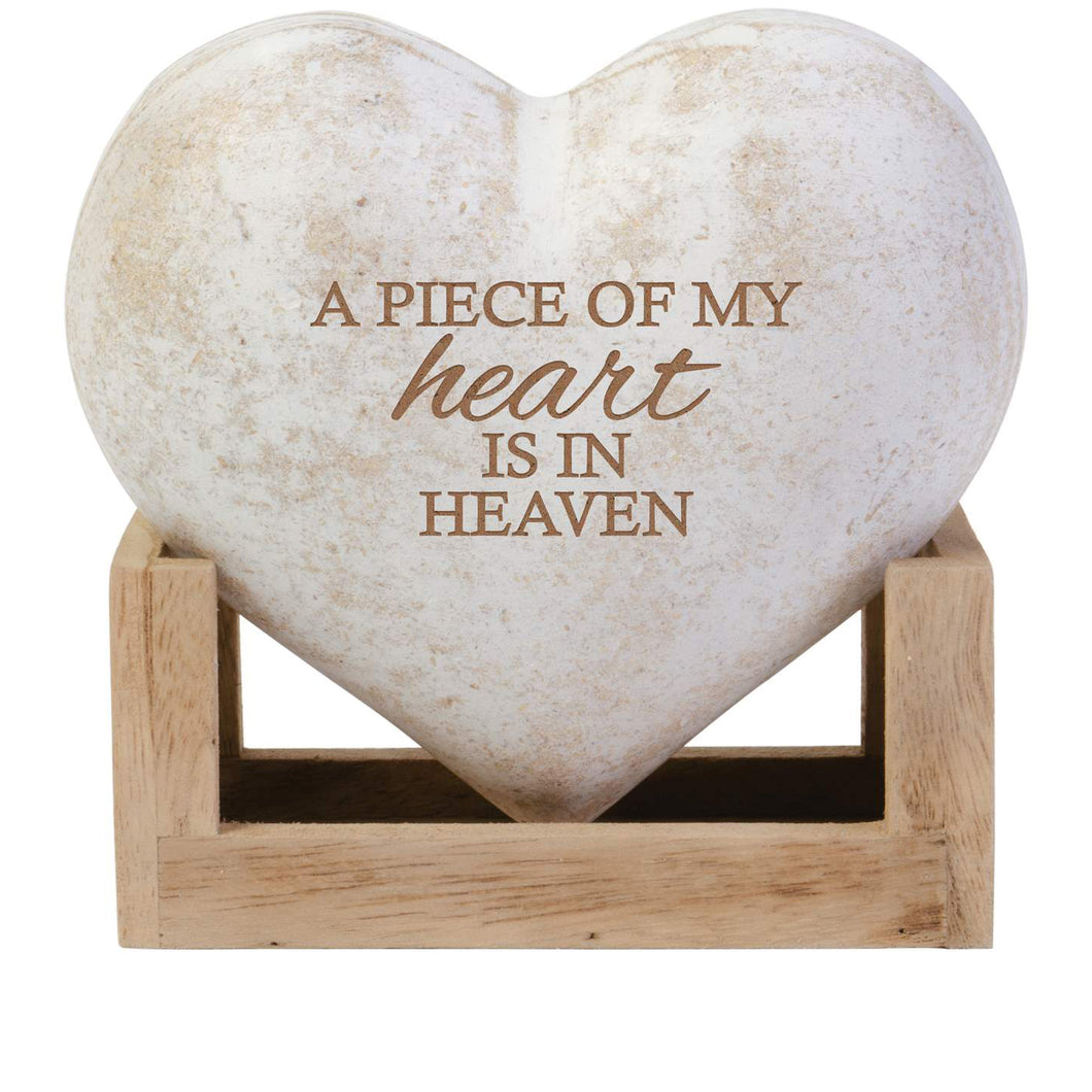 Wood 3D Memorial Heart, Heart in Heaven, 5in