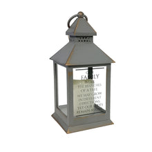 Load image into Gallery viewer, Family/Home Lantern with LED Candle, 11in, 4 Asst
