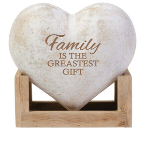 Wood 3D Heart Decor, Family, 5in