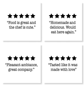 Food Review Coasters, Stoneware, Set of 4