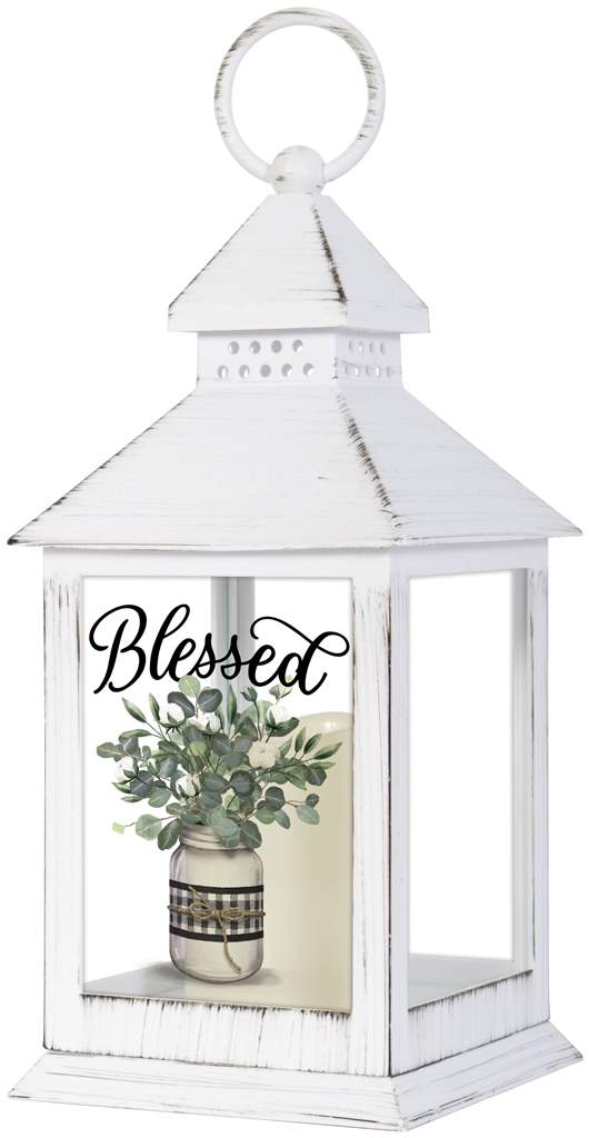 Farmhouse Lantern with LED Candle, 11in, 4 Asst