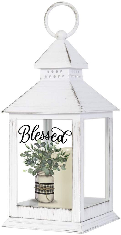 Farmhouse Lantern with LED Candle, 11in, 4 Asst