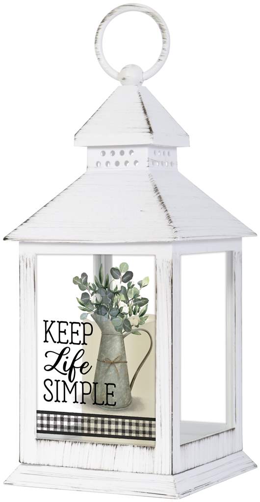 Farmhouse Lantern with LED Candle, 11in, 4 Asst