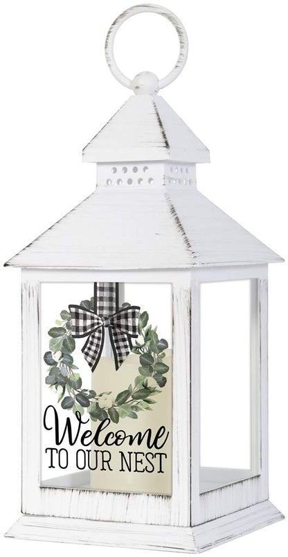 Farmhouse Lantern with LED Candle, 11in, 4 Asst