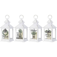 Farmhouse Lantern with LED Candle, 11in, 4 Asst