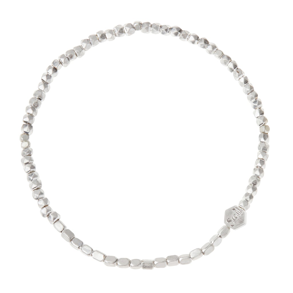 Mini Metal Stacking Bracelet, Silver