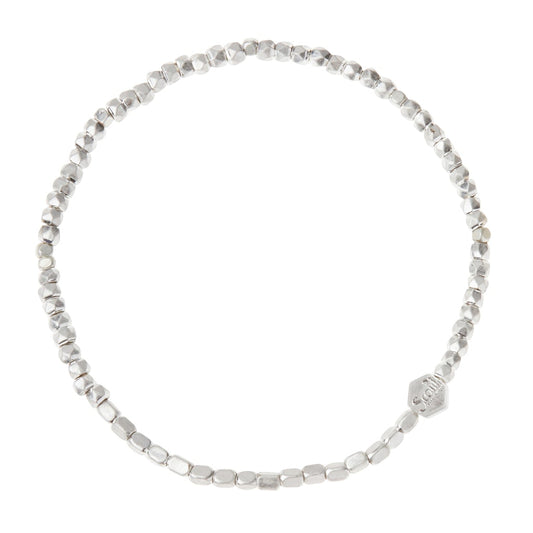 Mini Metal Stacking Bracelet, Silver