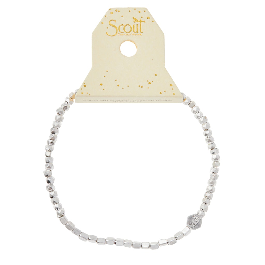 Mini Metal Stacking Bracelet, Silver