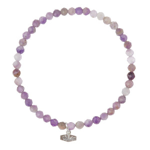 Mini Faceted Stone Stacking Bracelet, Amethyst