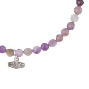 Mini Faceted Stone Stacking Bracelet, Amethyst