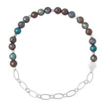 Load image into Gallery viewer, Mini Stone/Chain Stacking Bracelet, Blue Sky Jasp.
