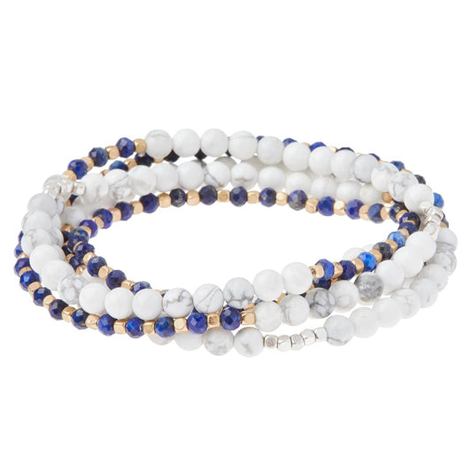 Stone Duo Wrap Bracelet, Howlite & Lapis