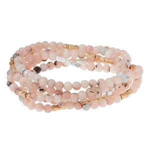 Stone Wrap Bracelet, Morganite & Black Tourmaline