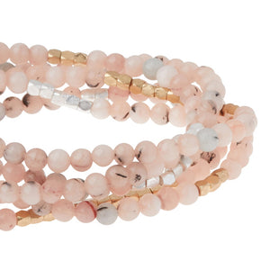 Stone Wrap Bracelet, Morganite & Black Tourmaline