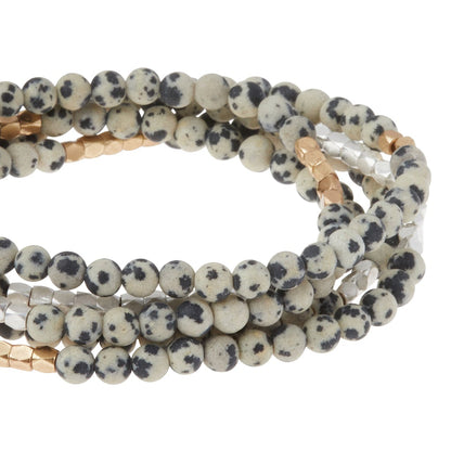 Stone Wrap Bracelet, Dalmatian Jasper