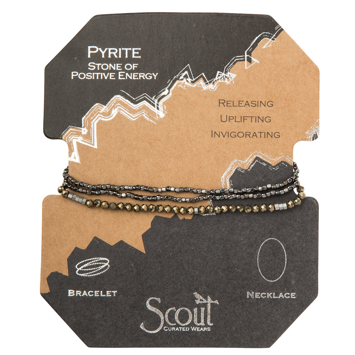 Delicate Stone Wrap Bracelet, Pyrite
