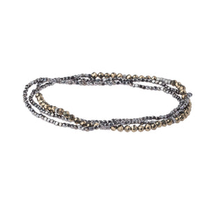 Delicate Stone Wrap Bracelet, Pyrite