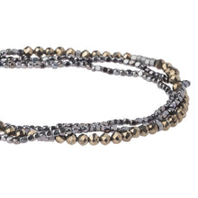 Load image into Gallery viewer, Delicate Stone Wrap Bracelet, Pyrite
