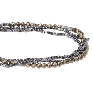 Delicate Stone Wrap Bracelet, Pyrite