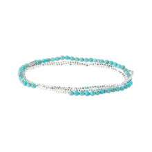 Load image into Gallery viewer, Delicate Stone Wrap Bracelet, Turquoise/Silver
